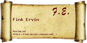 Fink Ervin névjegykártya